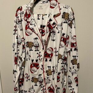 Men’s XXL Carters Festive Santa and Cookie Pajama Set Only Worn 15 Minutes